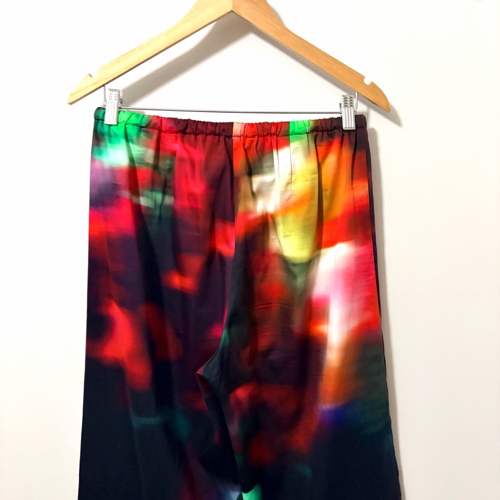 Dries Van Noten Wide Leg Pants Neon Light Print - Picture 8 of 14